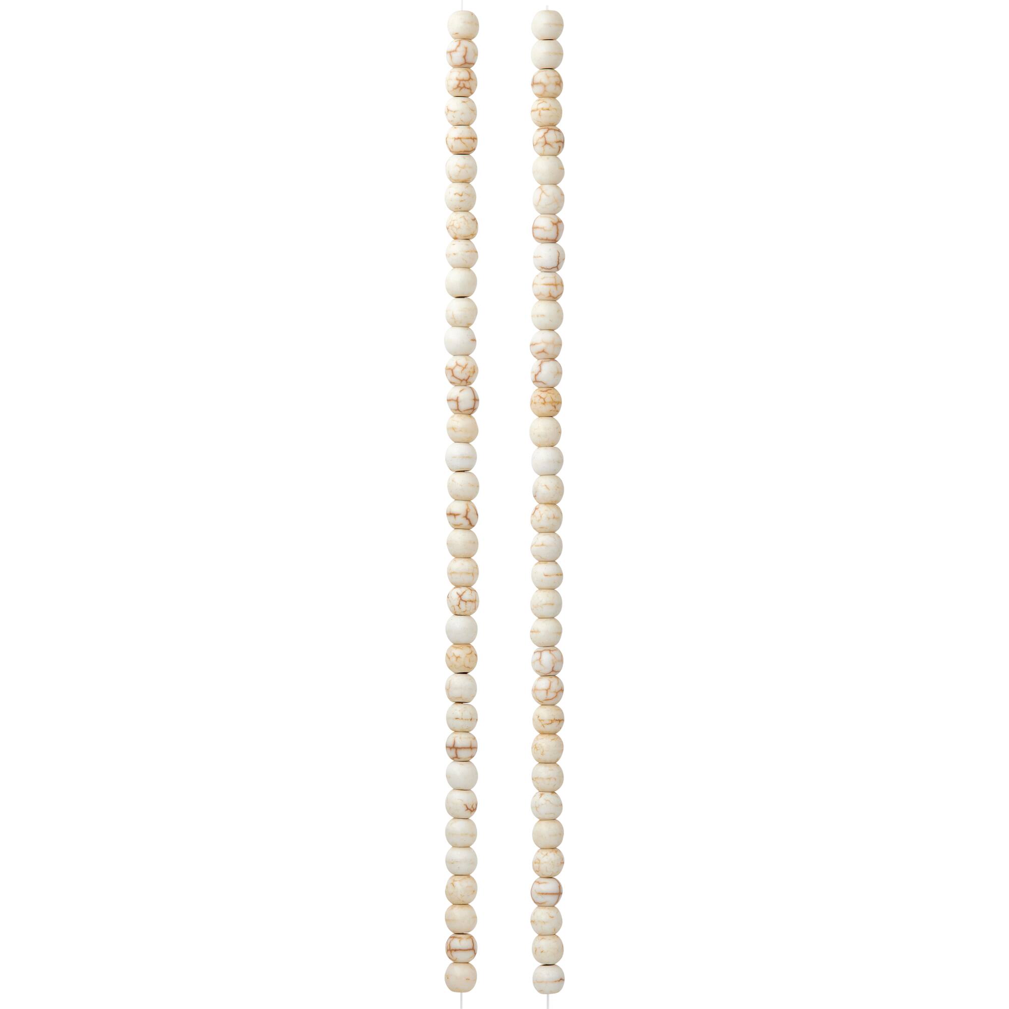 White Howlite Round Beads, 4mm by Bead Landing™